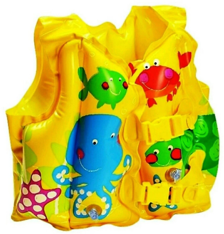 zhomcollection Tropical Baby Kids inflatable Swim Vest Life Jacket (Multicolor) Inflatable Pool Accessory(Yllow)