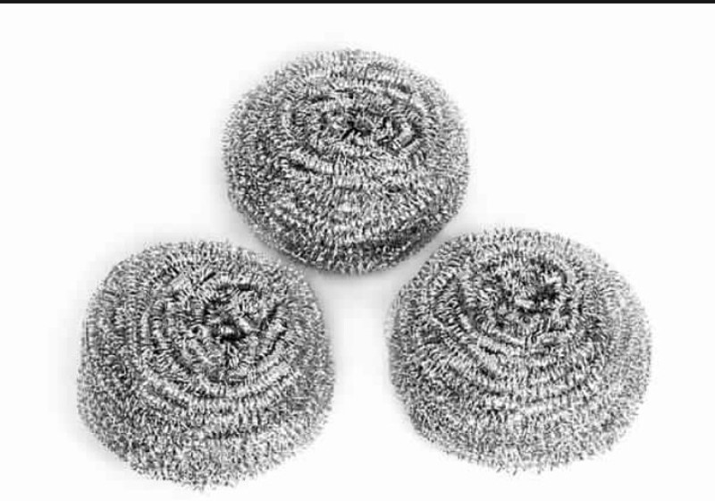 dannu stainless steel scrubber for vessels cleaning (set of 3) silver color Scrub Pad(Regular, Pack of 3)