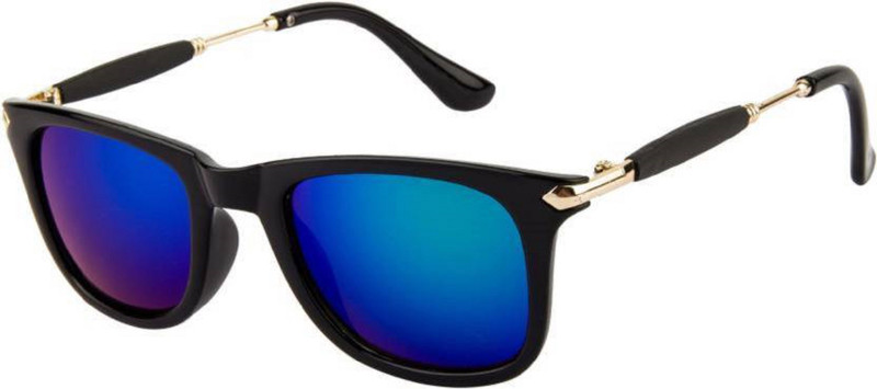 damemoda Wayfarer, Round, Clubmaster, Wrap-around, Sports, Retro Square Sunglasses(Blue)