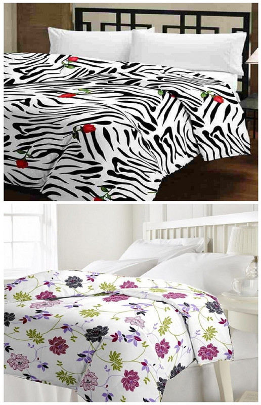 brand nation Floral Single Dohar(Poly Cotton, White)