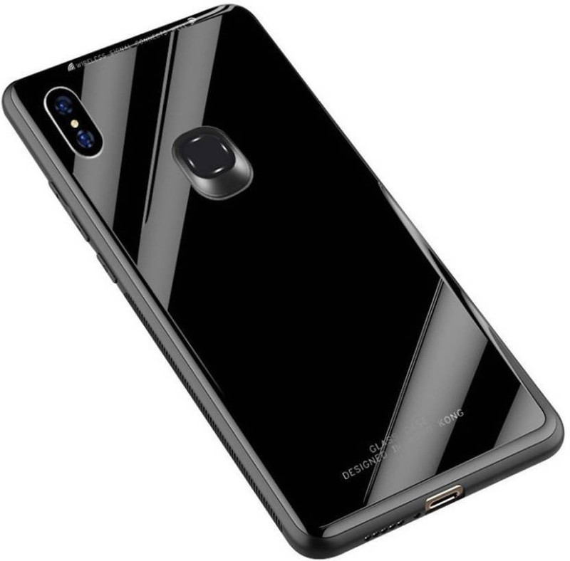 mhub Back Cover for Mi Redmi Note 5 Pro(Black,Glass Case,Mirror Case, Dual Protection)