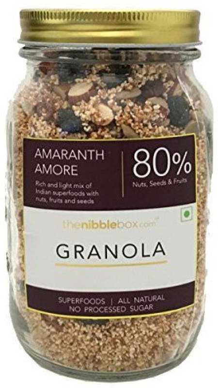 TheNibbleBox Amaranth Amore Breakfast Granola Jar 400g(400 g, Glass Bottle)