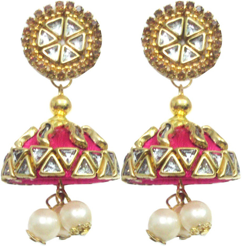 blue jays hub Blue jays hub silk thread and kundan ear rings for women/girls Beads Silk Dori Jhumki Earring