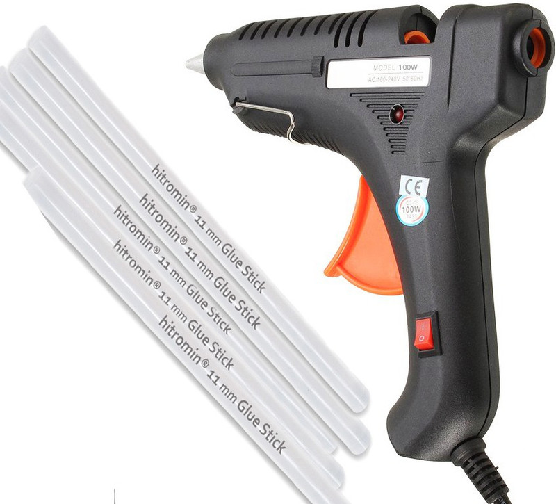 hitromin MX-100 MAX Brand Leak Proof Professional Art and Craft Multipurpose 100 Watt 5 (11 MM) Glue Sticks Adjustable Temperature Corded Glue Gun(11 mm)