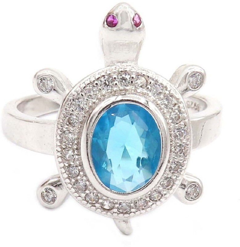 manjarijewels STR34 Sterling Silver Cubic Zirconia Silver Plated Ring