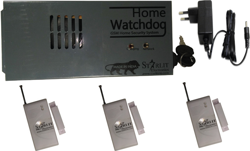 starlit electronics GSM Home Security System + 3 Door Sensor Wireless Door Security System GSM Home Watchdog(GERY)
