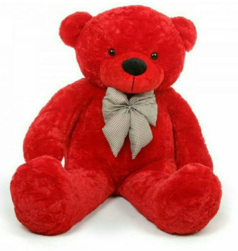 omex Big & Soft 5 Feet Teddy Bear With Neck Bow  - 148 cm(Red)