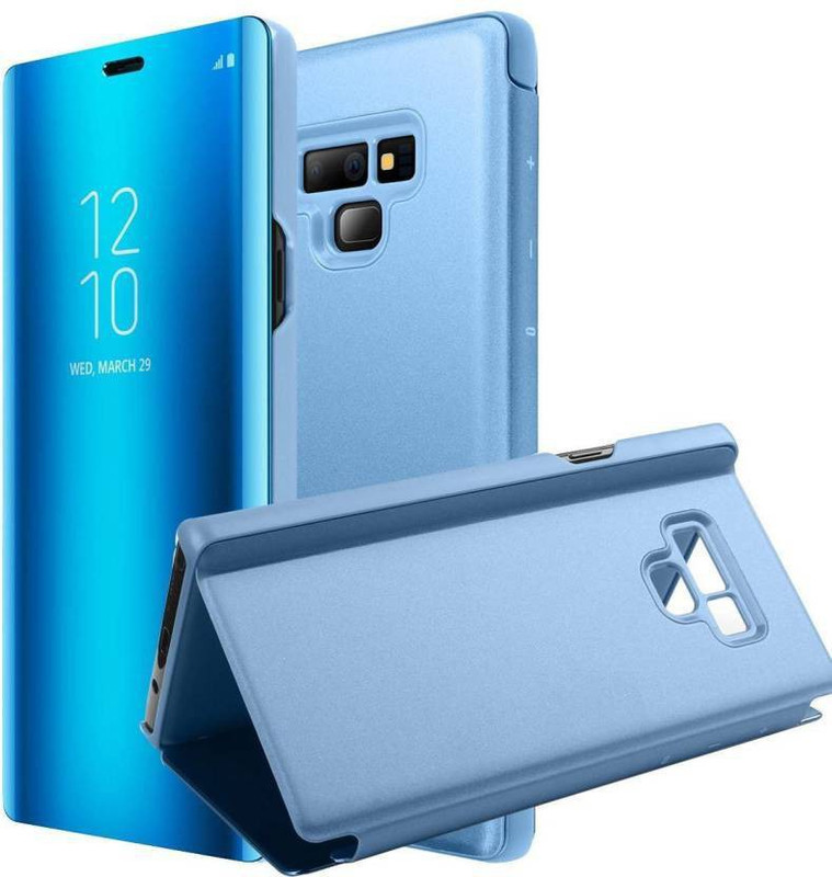 accessories kart Flip Cover for Samsung Galaxy Note 9 (Ocean Blue, clear front flip cover(blue)