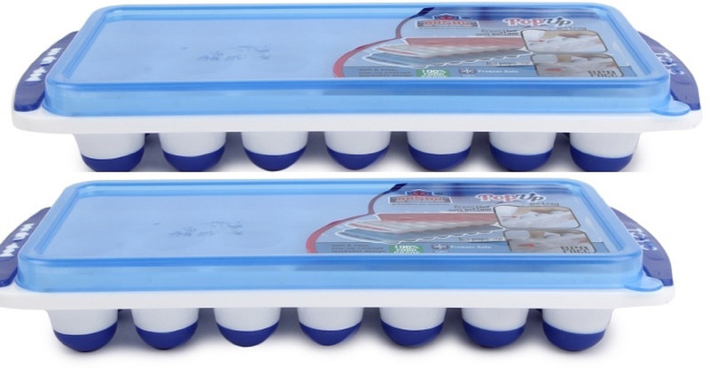 aashuhouseware Multicolor Plastic Ice Cube Tray Set(Pack of 2)