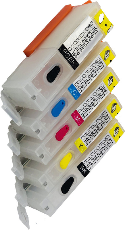 UV CANON 750/751 (5 COLOR ) REFILLABLE CARTRIDGE WITH AUTO RESET CHIP (ARC) FOR USE IN IP 6470 / 5470/7270 / MX927 Multi Color Ink(Magenta, Cyan, Black, Yellow)