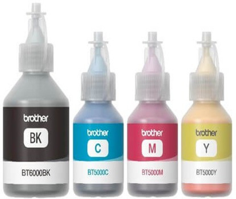 Printwell Refill Ink for Brother BT5000 Compatible for T300, T500, T700W, T800W Printer (Black 100ML & Color 50ML Each) Multi Color Ink(Magenta, Cyan, Black, Yellow)