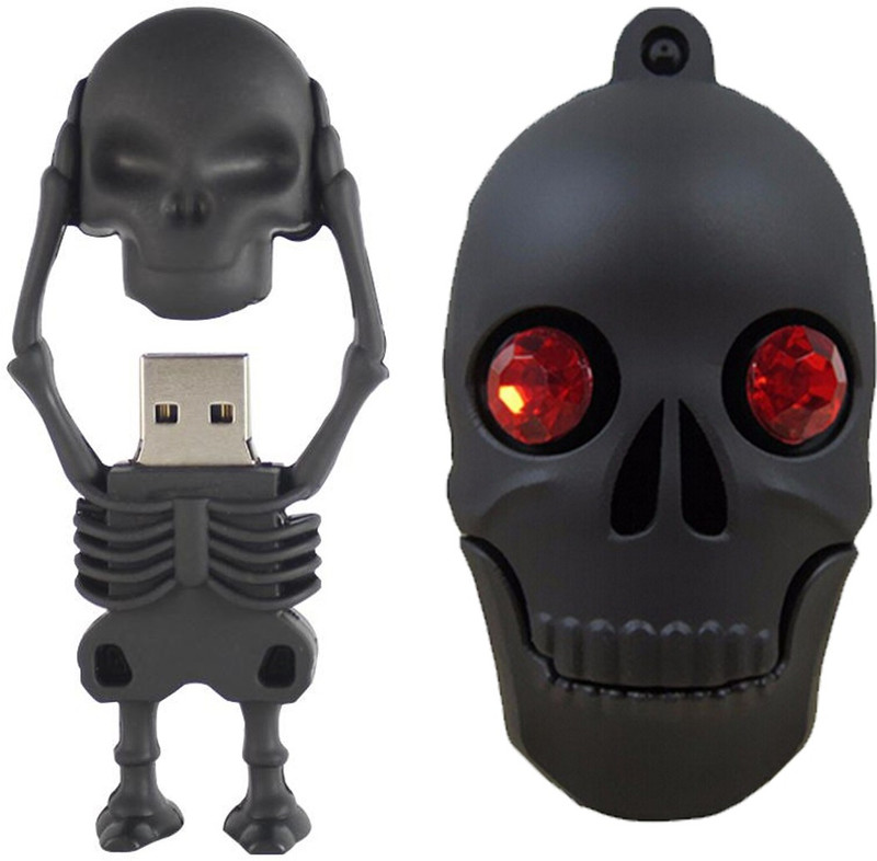 Green Tree Skeleton Head Pen drive 64 gb + Skeleton Full Body 64 GB Pen Drive(Black)