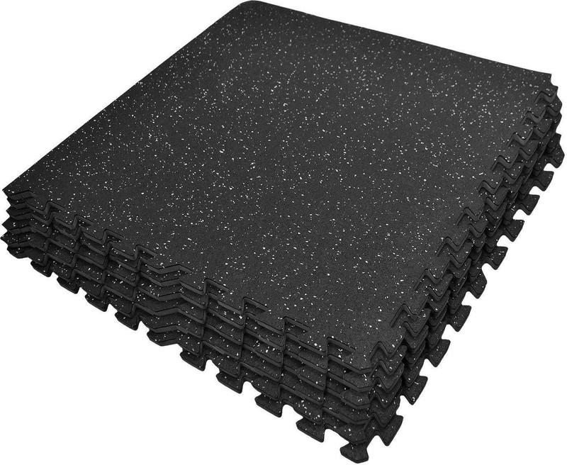 Flexnest CushionPro Puzzle Exercise Mat with EVA Foam Interlocking Gym Tiles Black 12 mm Exercise & Gym Mat