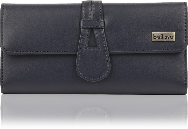 bellissa Women Blue Artificial Leather Wallet(12 Card Slots)