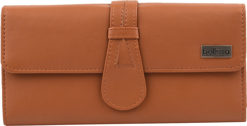 bellissa Women Casual Tan Artificial Leather Wallet(12 Card Slots)