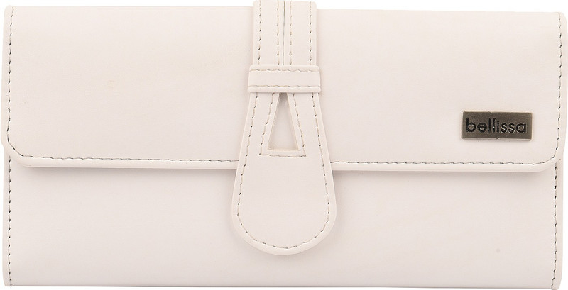 bellissa Women Casual White Artificial Leather Wallet(12 Card Slots)