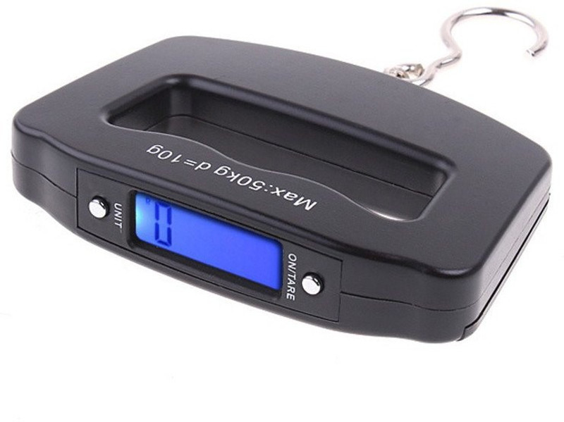 GLOWISH 50Kg / 10g high-precision LCD digital electronic scale portable multi-function hook weight scale hanging baggage Weighing Scale(Multicolor)