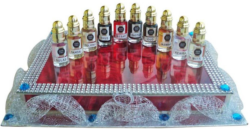 ASHTAAROMAS Combo of 10 Pcs Pure Herbal Attars for Unisex Herbal Attar Kewda Herbal Attar(Kewda)