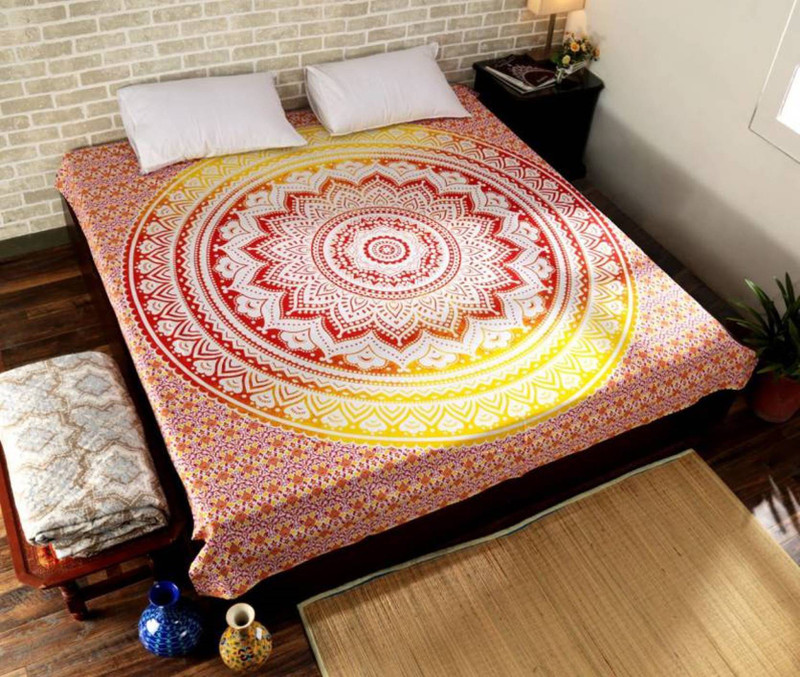 darkroom production 240 TC Cotton Double Printed Bedsheet(Pack of 1, Multicolor)
