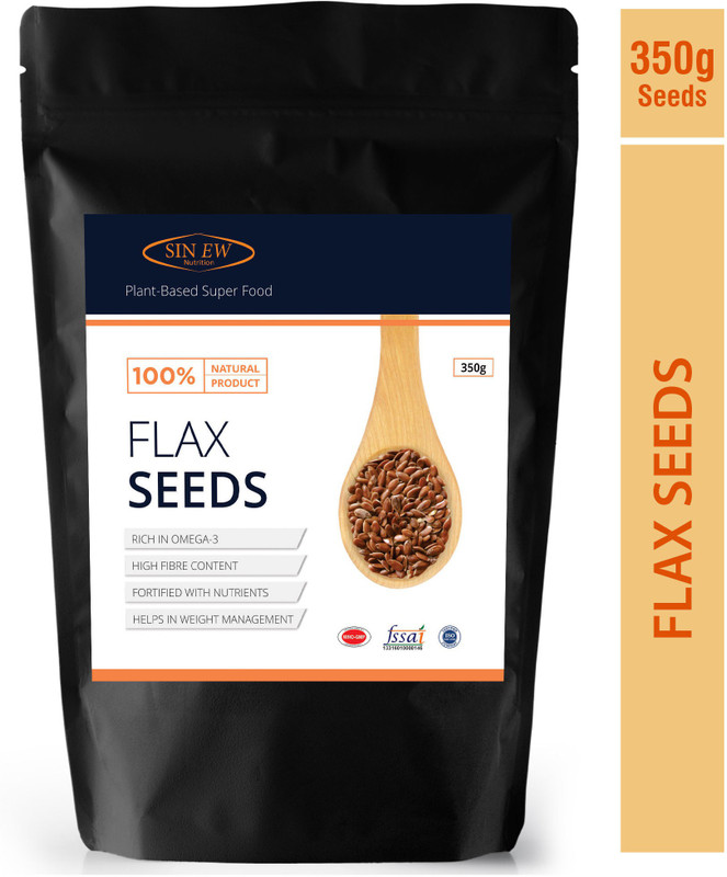 Sinew Nutrition Flax Seeds, Fibre and Omega-3 Rich Superfood - 350 gm(350 g)