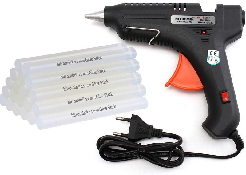 hitromin Art and Craft Multipurpose 100 W IT-100 i-tek Leak Proof Heavy Hot Melt with 20 Stick (11 mm) multipurpose Standard Temperature Corded Glue Gun(11 mm)