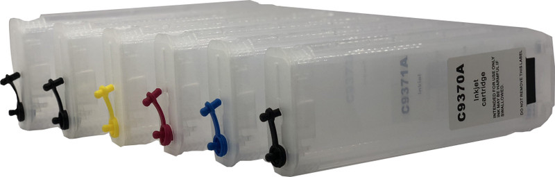 UV HP 72 (C/Y/M/PB/MBK/GREY) REFILLABLE CARTRIDGE WITH AUTO RESET CHIP (ARC) FOR USE IN HP DESIGNJET T 690/ T 1100 / T 1200 /1300 / 2300 ( 280ML ) Multi Color Ink(Magenta, Cyan, Black, Yellow)