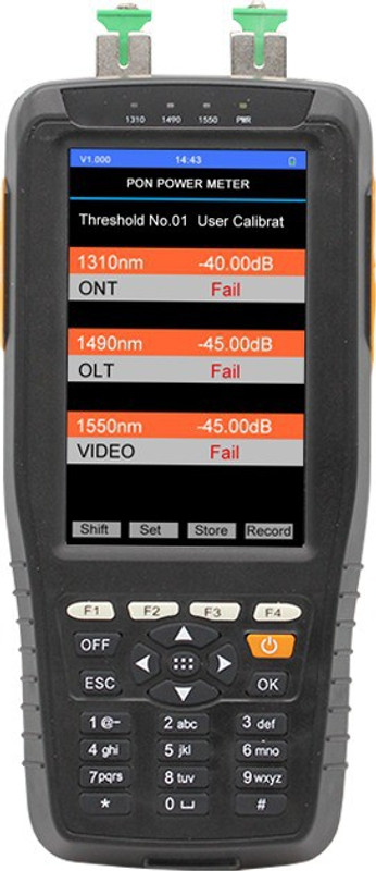 wpt Handheld WPT100P optical power meter with Wavelengths 1310/1490/1550nm pons power meter optical fiber Digital Multimeter(Black 8000 Counts)