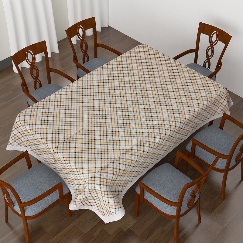 casa furnishing Striped 6 Seater Table Cover(Multicolor, Vinyl)