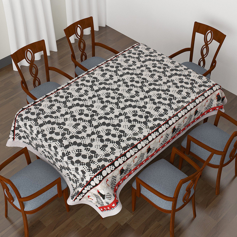 casa furnishing Printed 6 Seater Table Cover(Multicolor, Vinyl)