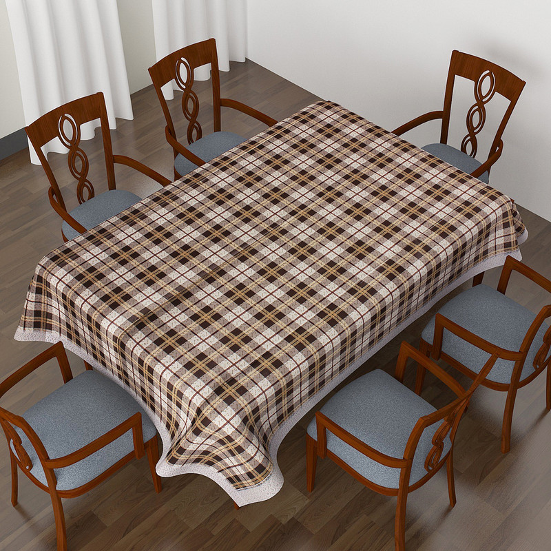 casa furnishing Printed 6 Seater Table Cover(Multicolor, Vinyl)