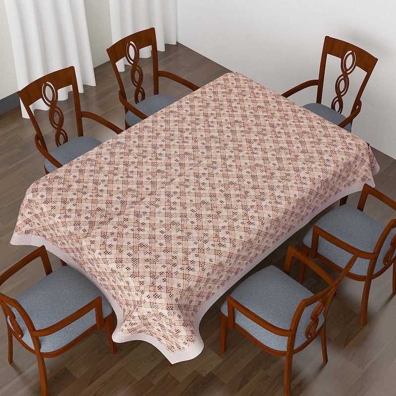 casa furnishing Printed 6 Seater Table Cover(Multicolor, Vinyl)