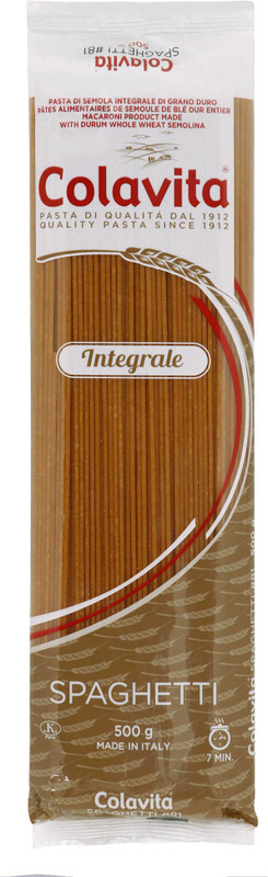 Colavita Spaghetti Pasta (WHOLE WHEAT) Spaghetti Pasta(500 g)