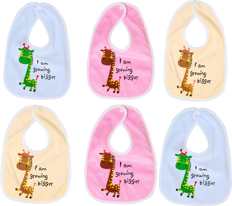 FIRST TREND Waterproof baby bibs/aprins for the babies bigger print pack of 6(Pink, Blue, Yellow)