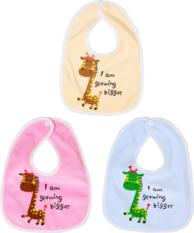 FIRST TREND Waterproof baby bibs/aprins for the babies bigger print pack of 3(Pink, Blue, Yellow)