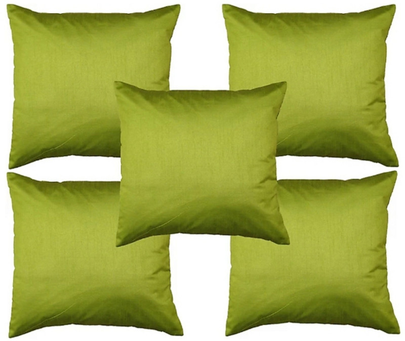 mra fashion Solid Cushions Cover(Pack of 5, 40*40, Green)