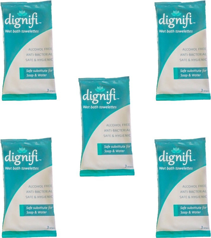 dignifi Wipes with Aloe Vera & Olive Oil for complete bath for bedridden patients.(Pack of 5)(Pack of 3)