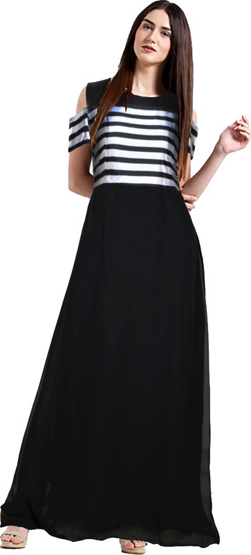 pallavi Flared/A-line Gown(Black)