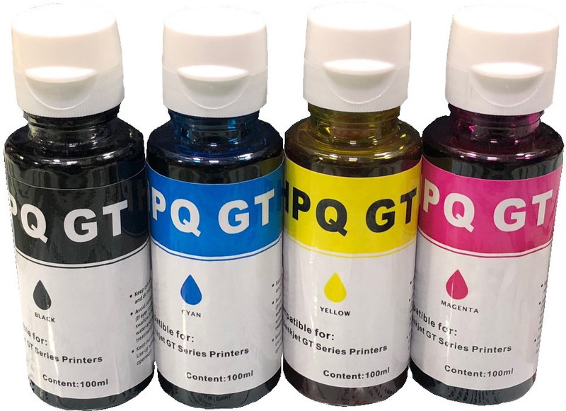 UV Refill Ink For Use In HP InkJet GT5810 & GT5820 Printers BLACK 90 ML AND CYAN/MAGENTA/YELLOW 70 ML Multi Color Ink(Magenta, Cyan, Black, Yellow)
