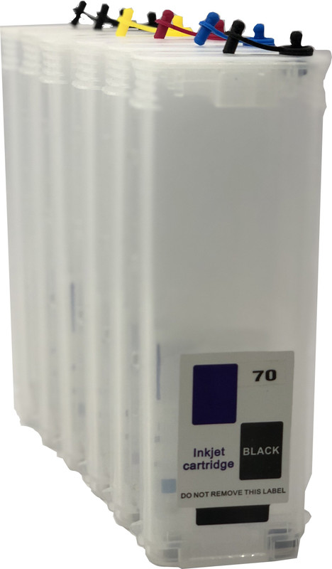 UV HP 70 (C/Y/M/PB/MBK/LIGHT GREY) REFILLABLE CARTRIDGE WITH AUTO RESET CHIP (ARC) FOR USE IN HP DESIGNJET Z 5400 Multi Color Ink(Magenta, Cyan, Black, Yellow)