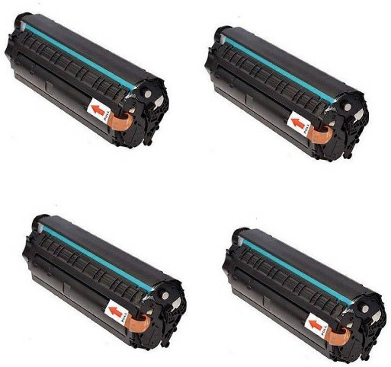 FUTUREZONE 12A Compatible For HP 12A / Q2612A Toner Cartridge For HP LaserJet 1010, 1010w, 1012, 1015, 1018, 1020, 1022, 1022n, 1022nw, M1005 MFP, M1319f MFP, 3015, 3020, 3030, 3050, 3050z, 3052, 3055 - Set of 4 Single Color Toner(Black)