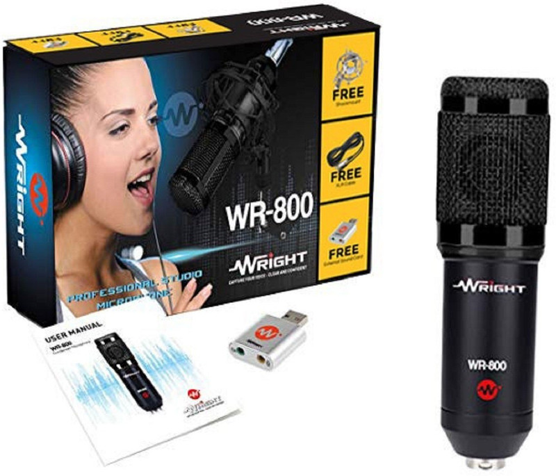wright WR 800 Professional Studio Condenser Microphone for singing and Voice Recording Microphone