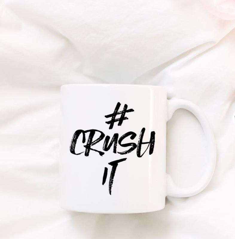 kraftidy #Crush It Coffee Ceramic Mug(325 ml)