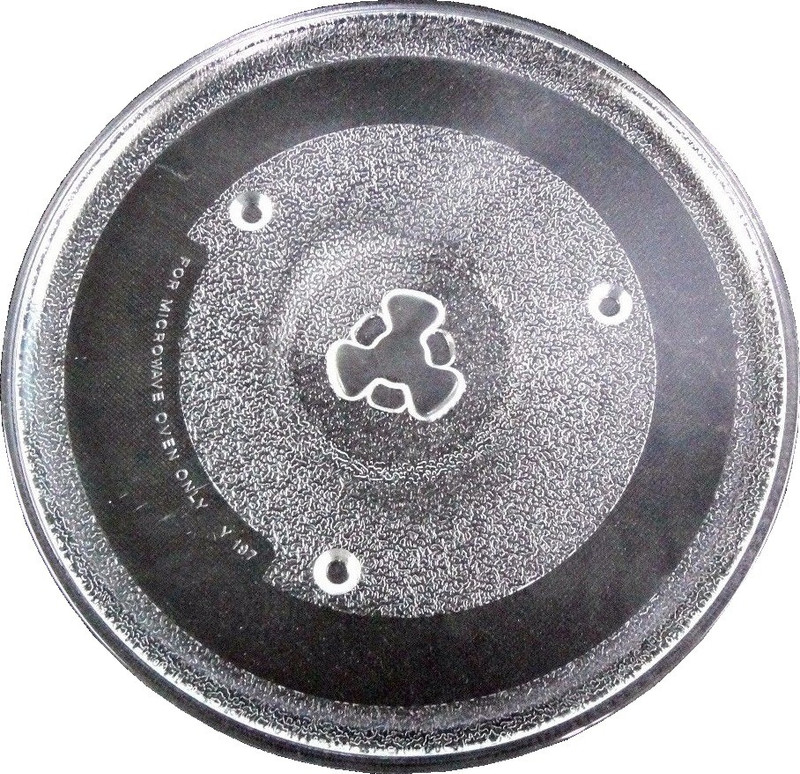 Neerjharini Microwave Oven Replacement Turntable Rotating Glass Plate / Tray With 3-Part Coupler (Diameter 10.6-Inch/270-mm) Carbon Fiber Microwave Turntable Plate