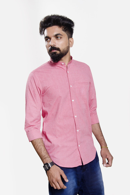 fashion mount Men Solid Casual Pink Shirt