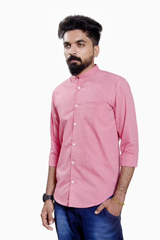 fashion mount Men Solid Casual Pink Shirt
