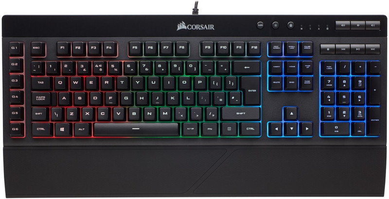 Corsair K55 Backlit RGB LED Wired USB Gaming Keyboard(Black)