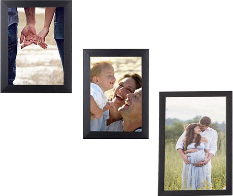 jaipurhouse Wood Photo Frame(Black, 3 Photos)