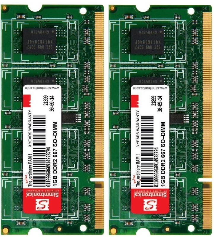 simtronics 667 DDR2 1 GB (Dual Channel) Laptop (simmtronics 1gb ddr2 667 latop .)(Green)
