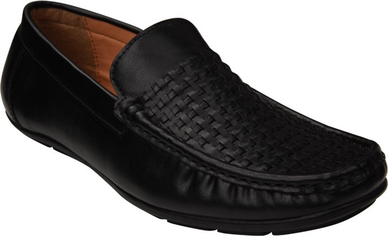 3amigos 3 Amigos Men Synthetic Leather Shoes Black Slip On Faux Leather Shoes FootWear Loafers For Men(Black)