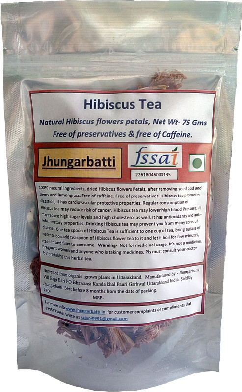 Jhungarbatti Hibiscus Dried Flowers Herbal Tea Vacuum Pack(75 g)